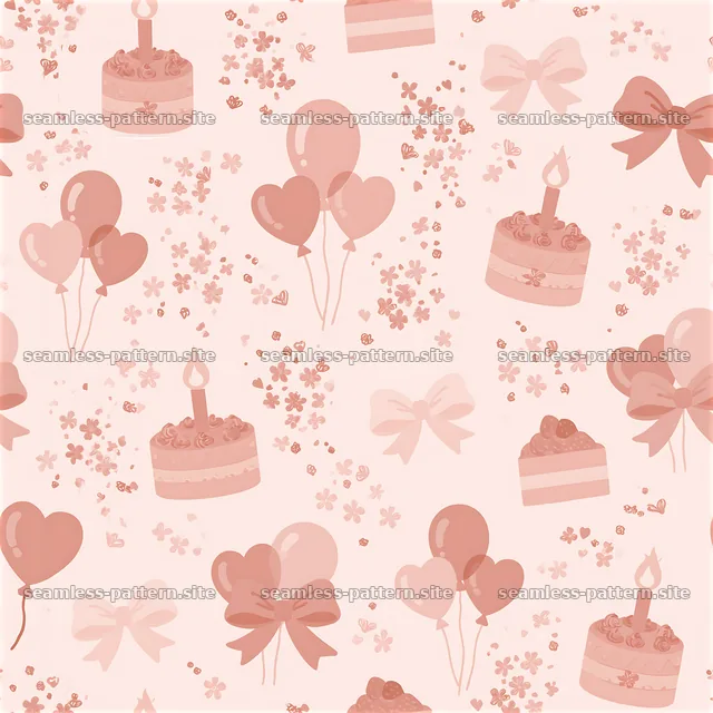 Pink Birthday Celebration Seamless Pattern — seamless tileable pattern