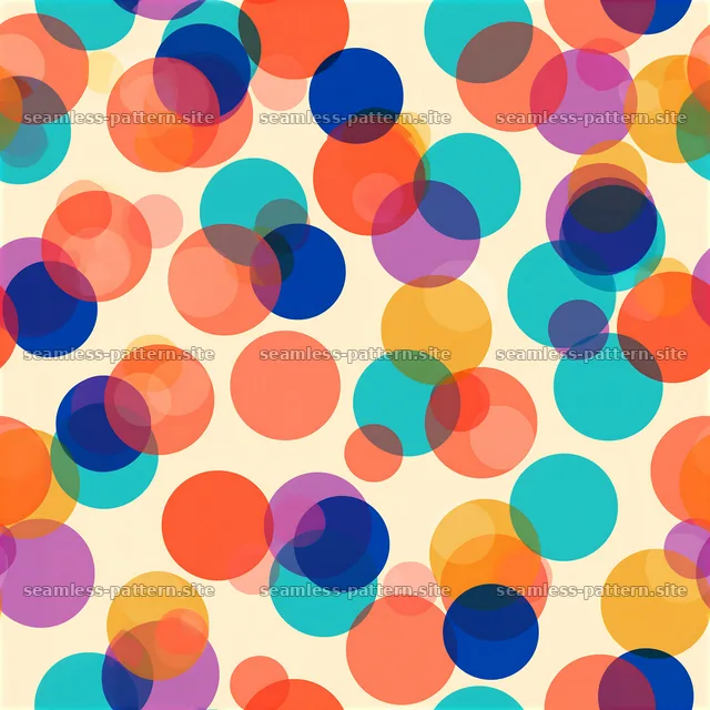 Colorful overlapping circles seamless pattern fills the space — seamless tileable pattern