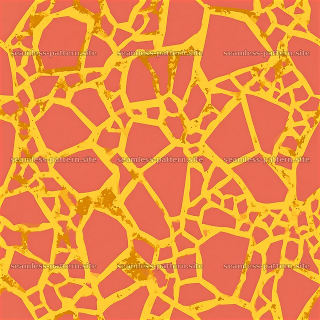 Golden geological fractures tileable pattern in bright colors — seamless tileable pattern