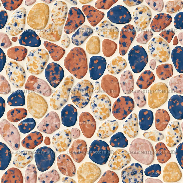 Colorful pebble-themed seamless pattern for design projects — seamless tileable pattern