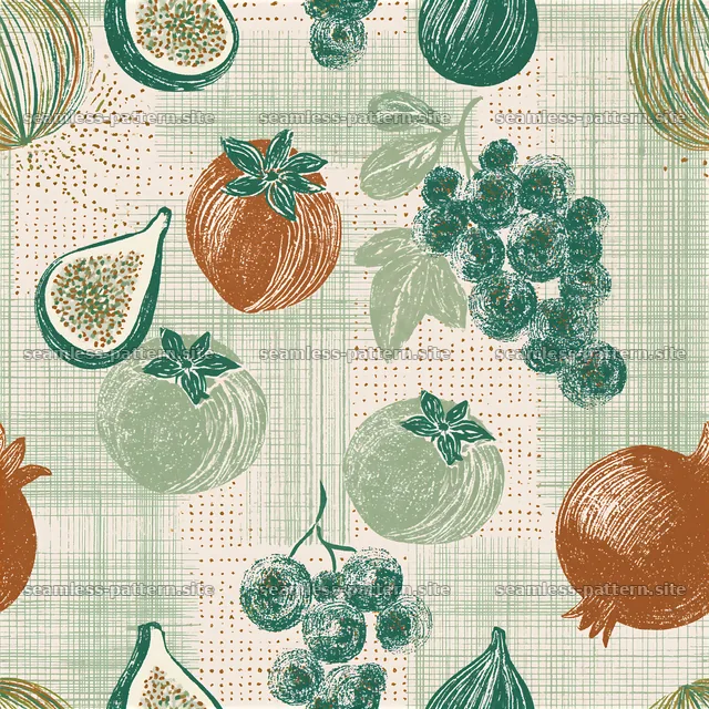 Colorful fruit seamless pattern with various fruit and textured design — seamless tileable pattern