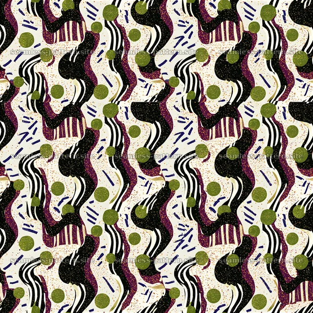Funky abstract pattern with bold shapes and colors for design use — seamless tileable pattern