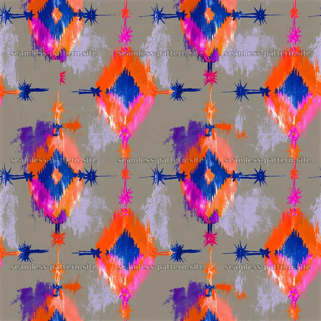 Colorful Abstract Brushstroke Lattice Pattern — seamless tileable pattern