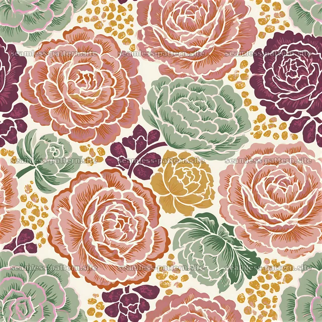 Vibrant flowers in seamless floral pattern design — seamless tileable pattern