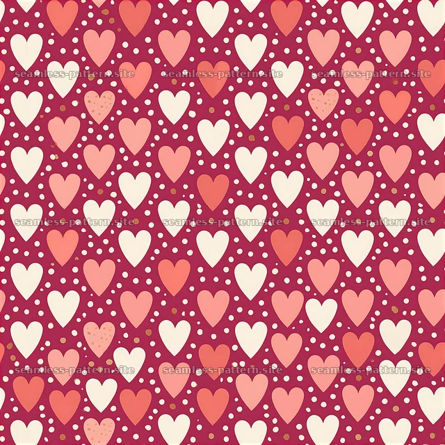 Colorful heart and polka dot seamless pattern for textile design — seamless tileable pattern