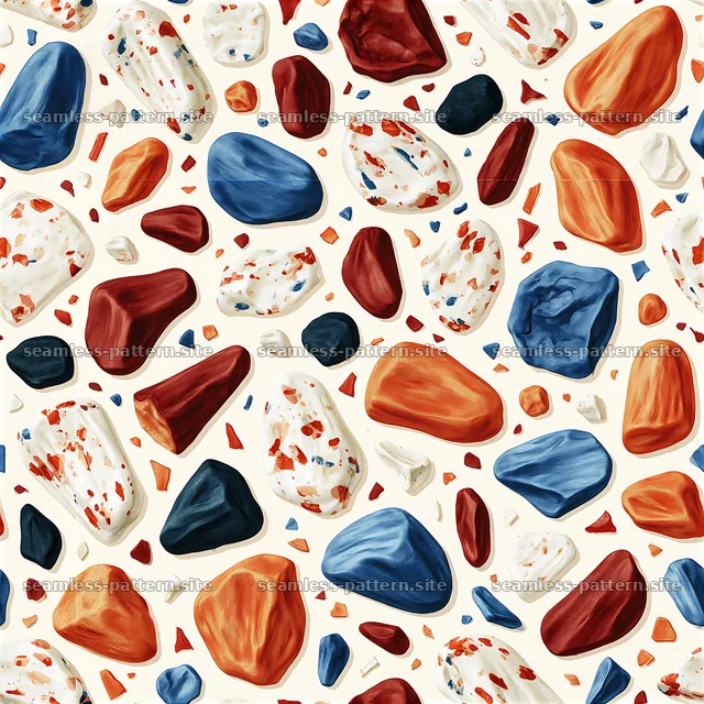 Colorful stones in an abstract seamless pattern design — seamless tileable pattern
