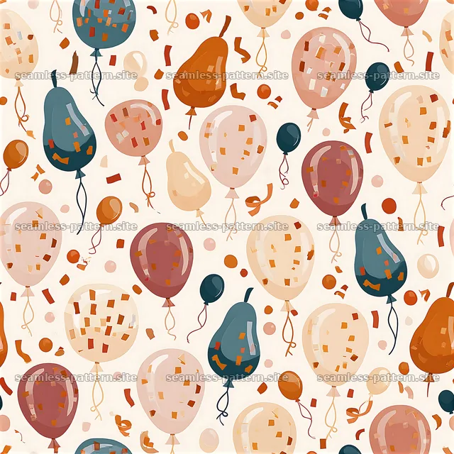 Colorful balloons pattern for celebratory themes and designs — seamless tileable pattern