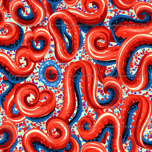 Colorful abstract curves in a seamless pattern design — seamless tileable pattern