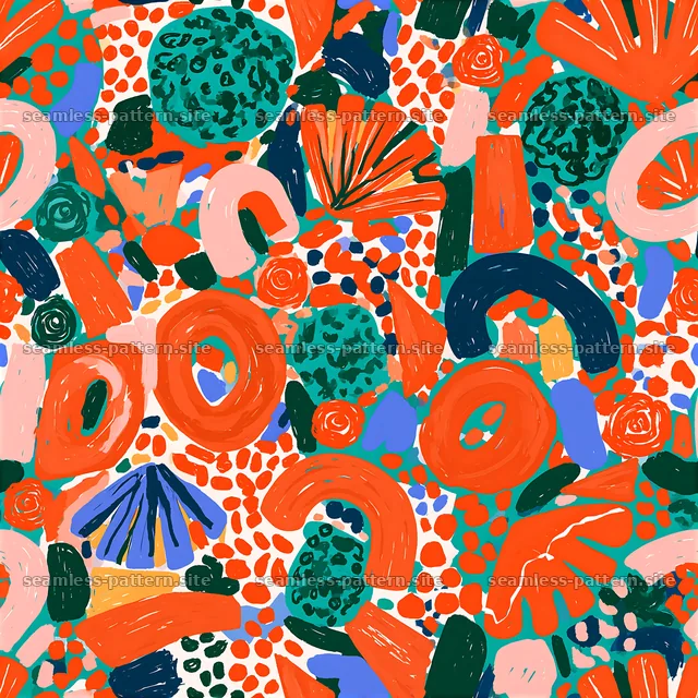 Funky abstract Memphis-inspired seamless pattern — seamless tileable pattern
