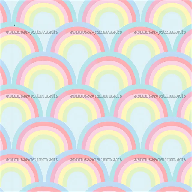 Pastel rainbow arches pattern on a light background — seamless tileable pattern