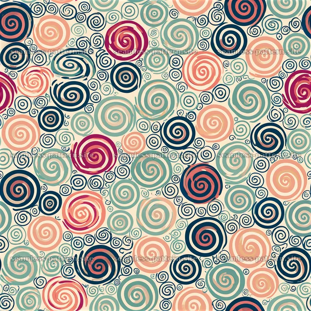 Colorful swirl seamless pattern for textiles and backgrounds — seamless tileable pattern