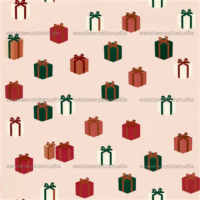 Red and Green Present Box Seamless Pattern — seamless tileable pattern