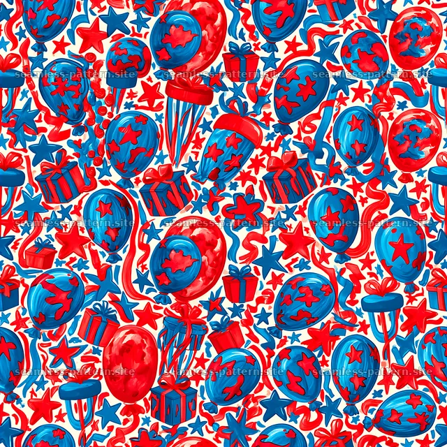 Colorful balloons and gifts seamless pattern — seamless tileable pattern