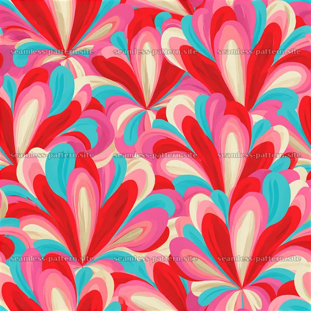 Vibrant Abstract Petal Repeating Pattern — seamless tileable pattern