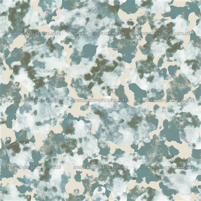 Seamless digital cowhide repeat pattern in muted colors — seamless tileable pattern