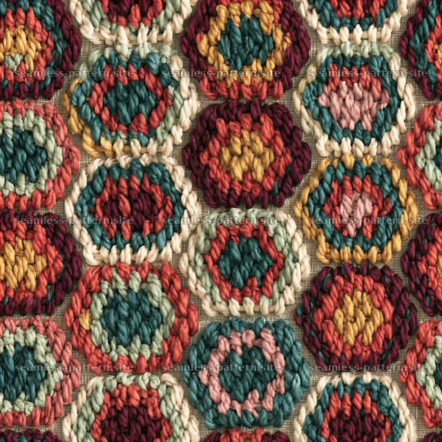 Colorful Woven Geometric Textile Seamless Pattern — seamless tileable pattern