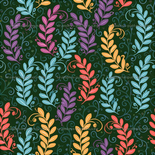 Colorful Abstract Vines Seamless Pattern — seamless tileable pattern