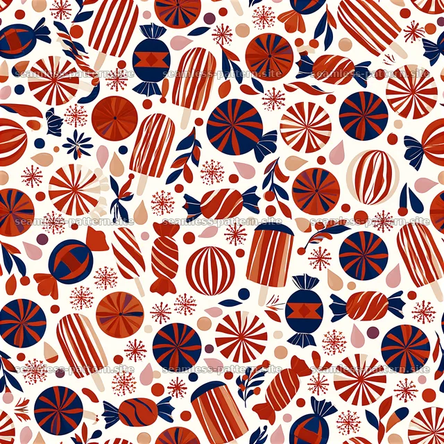 Red and navy candy motif seamless pattern — seamless tileable pattern