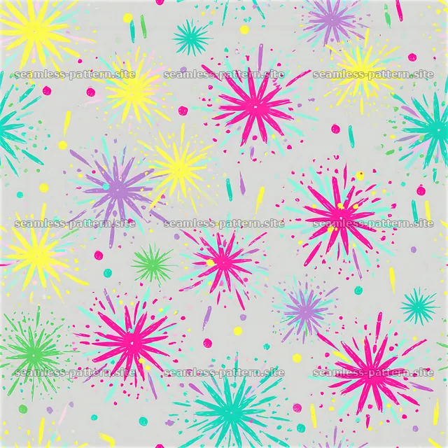 Multicolor Abstract Starburst Seamless Pattern — seamless tileable pattern