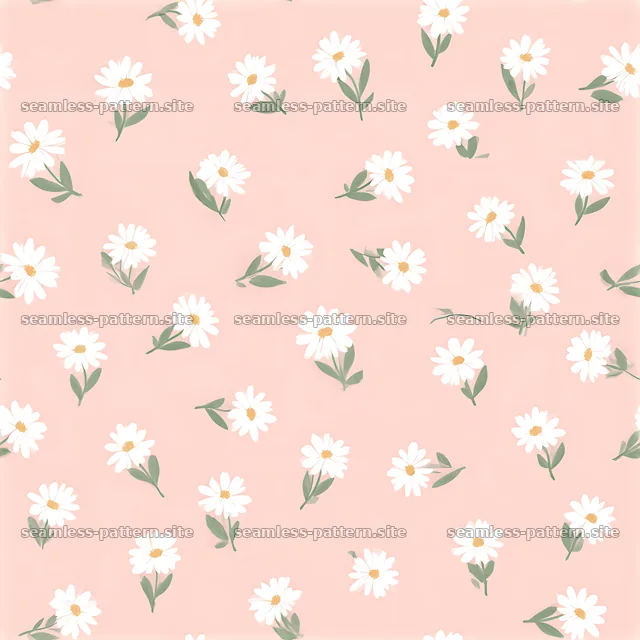 Pink background with white flowers arranged in a seamless pattern — seamless tileable pattern