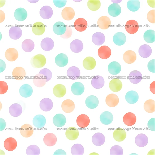 Colorful pastel polka dot seamless pattern — seamless tileable pattern