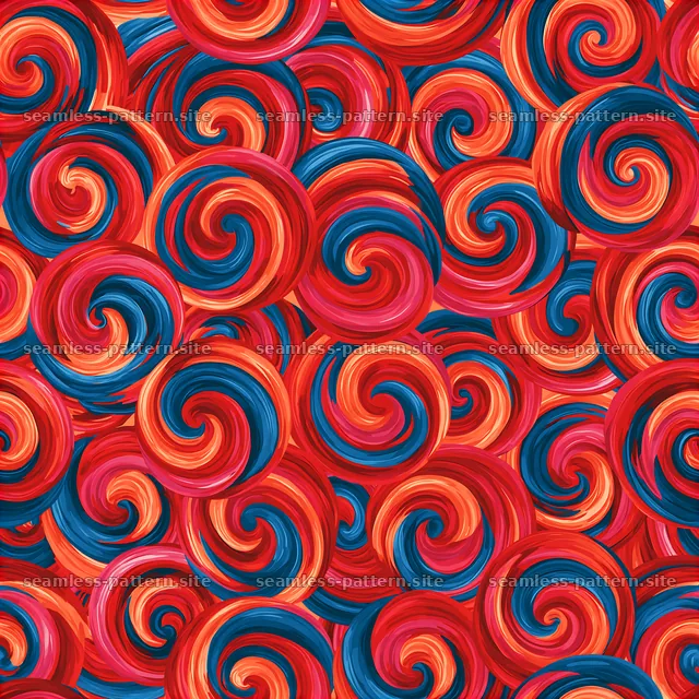 Colorful swirl pattern with vibrant tones and eye-catching design — seamless tileable pattern