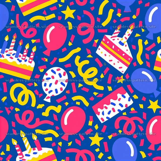 Colorful Birthday Celebration Seamless Pattern — seamless tileable pattern