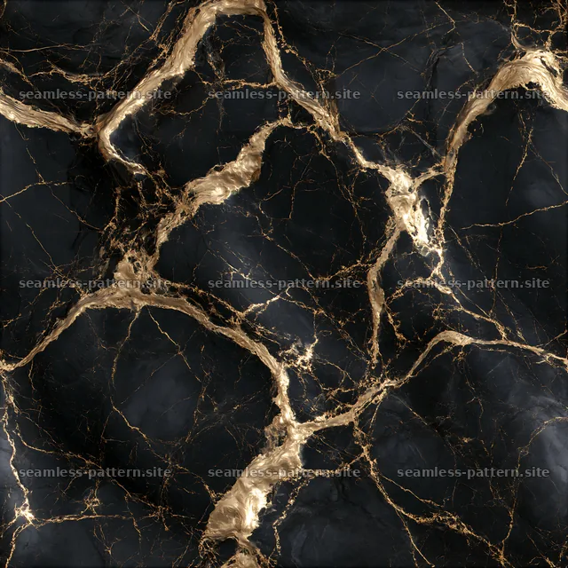 Seamless realistic gold veined marble pattern with dark surface — seamless tileable pattern