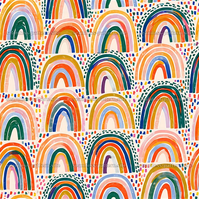 Colorful seamless pattern of arches in various styles and colors — seamless tileable pattern