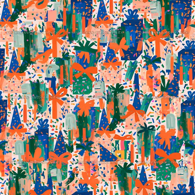 Colorful gift boxes and party hats seamless pattern — seamless tileable pattern