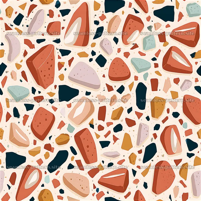 Colorful seamless pattern with irregular shapes in bold tones — seamless tileable pattern