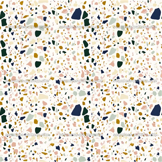 Colorful terrazzo seamless pattern with varied shapes and colors — seamless tileable pattern