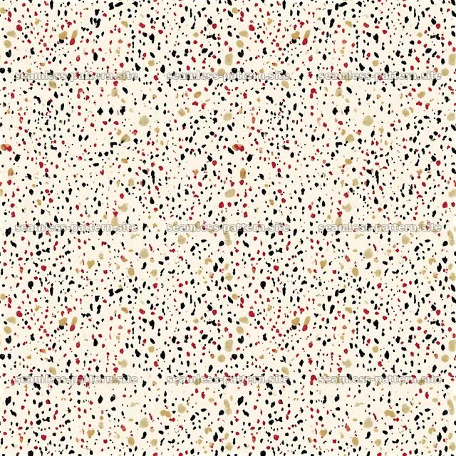 Organic Black, Red and Gold Terrazzo Pattern — seamless tileable pattern