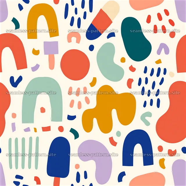 Colorful Abstract Shapes Seamless Pattern — seamless tileable pattern