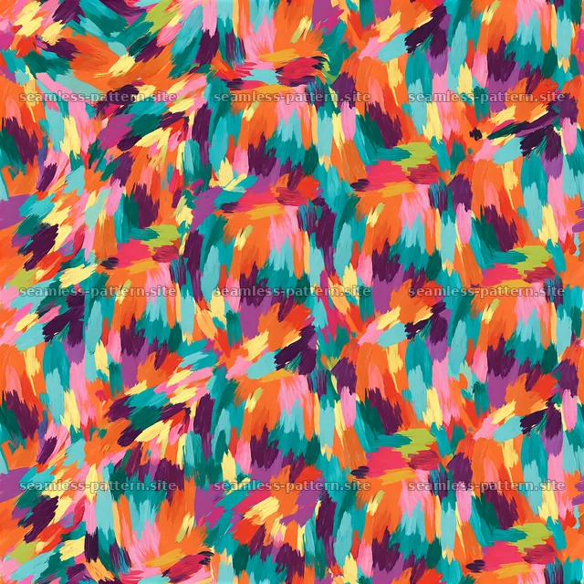 Colorful hand painted strokes create a vibrant seamless pattern — seamless tileable pattern