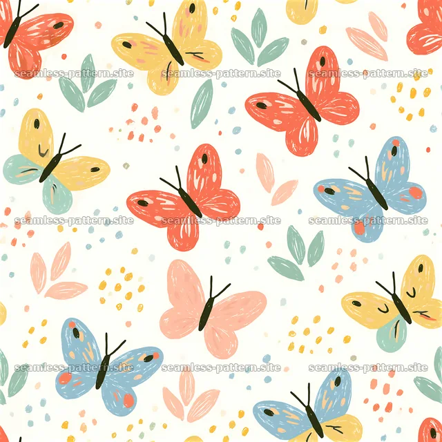Cute colorful butterfly seamless pattern for kids — seamless tileable pattern