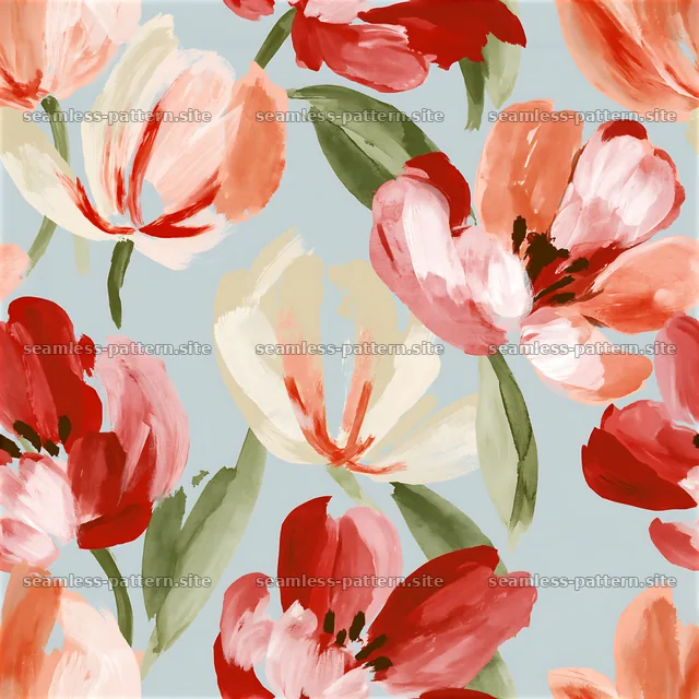 Oversized flower seamless pattern in vibrant colors and bold design — seamless tileable pattern