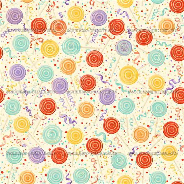 Colorful lollipops seamless pattern for celebrations and events — seamless tileable pattern