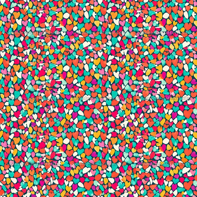 Colorful Heart Confetti Seamless Pattern — seamless tileable pattern
