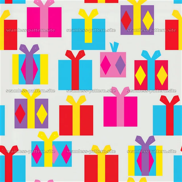 Colorful Geometric Gift Box Seamless Pattern — seamless tileable pattern