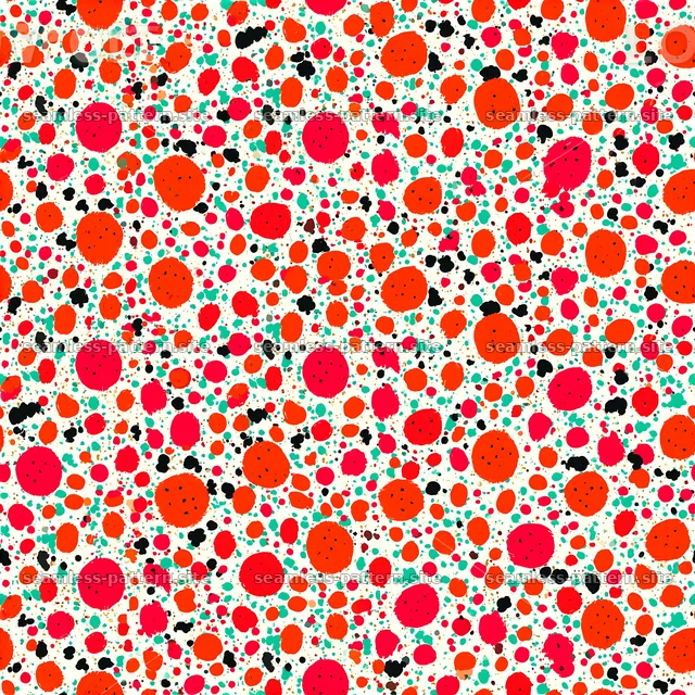 Abstract Black Red Gold Seamless Pattern with Colorful Shapes — seamless tileable pattern