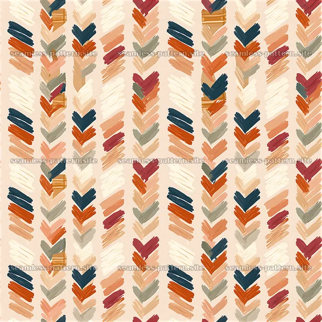 Colorful brushstroke pattern with vertical elements and warm tones — seamless tileable pattern