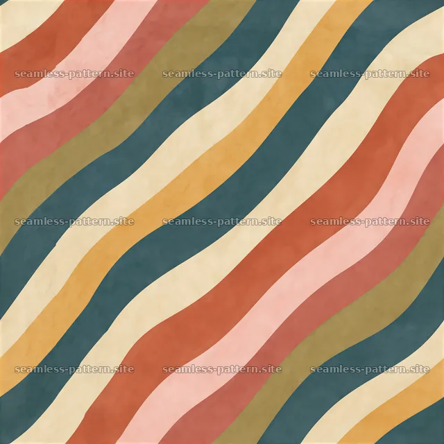 Colorful irregular stripes pattern with wavy lines — seamless tileable pattern