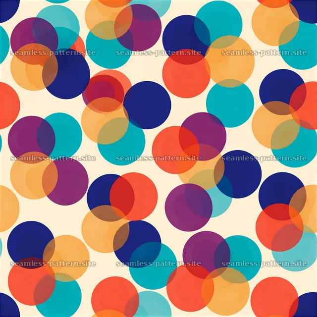 Colorful overlapping circles seamless pattern creates a vibrant look — seamless tileable pattern