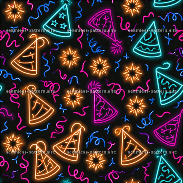 Colorful celebration party elements in a seamless pattern — seamless tileable pattern