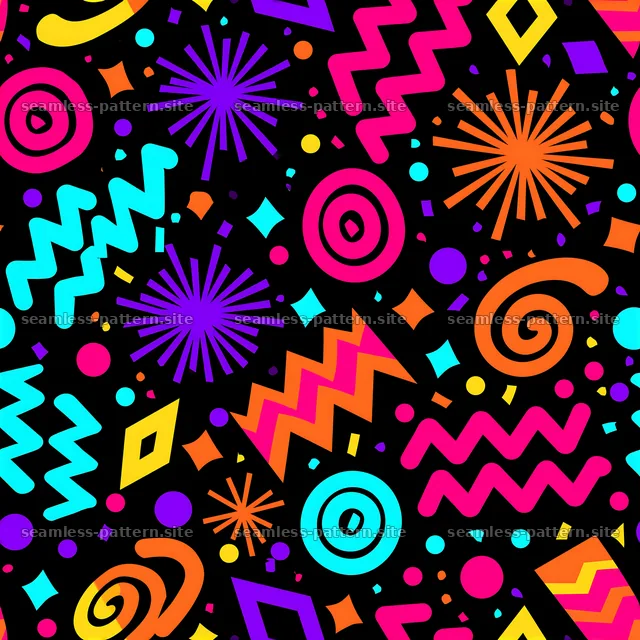 Colorful Geometric Birthday Confetti Seamless Pattern — seamless tileable pattern