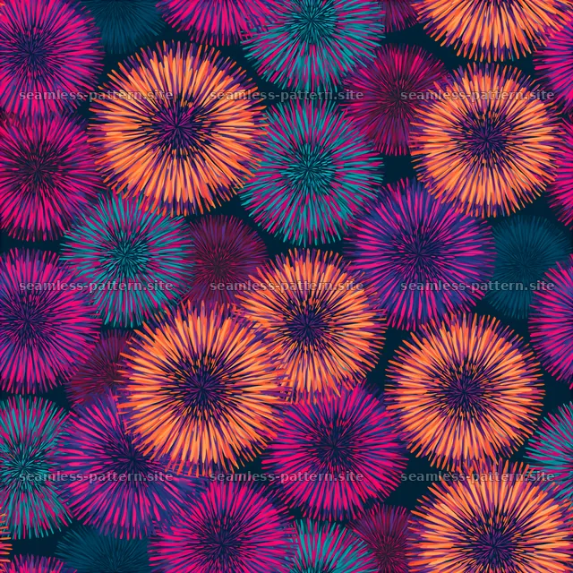 Vibrant Abstract Sunbursts Seamless Pattern — seamless tileable pattern
