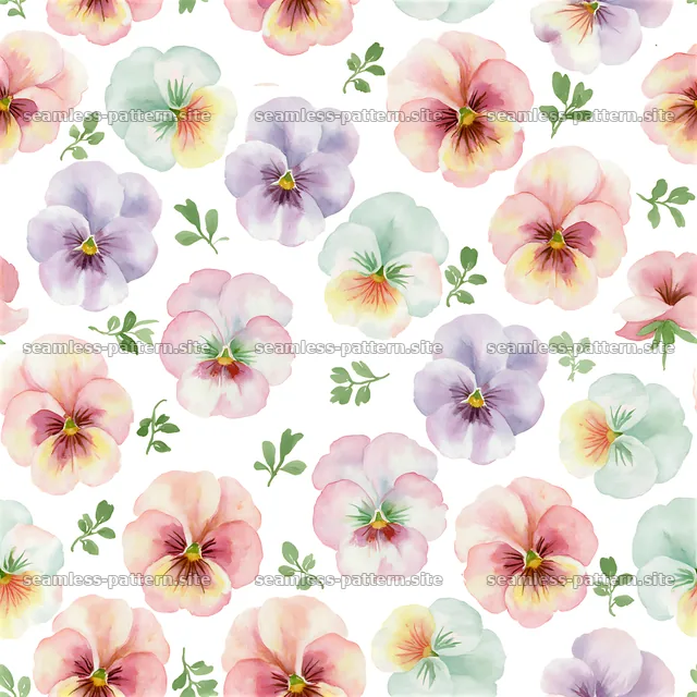 Tileable watercolor pansy pattern seamless pattern for various uses — seamless tileable pattern