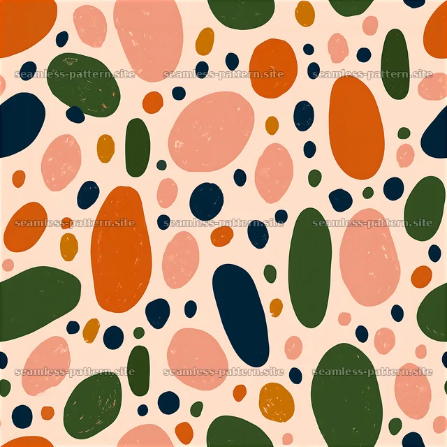 Colorful seamless pattern with abstract shapes and dots — seamless tileable pattern