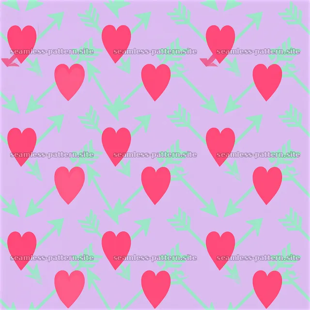 Colorful Heart and Arrow Seamless Pattern — seamless tileable pattern